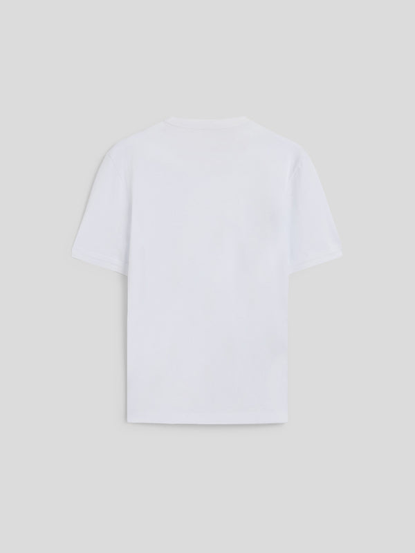 MEN'S CREW NECK COTTON T-SHIRT SHORT SLEEVES SLIM FIT WITH EMBROIDERED CHEST LOGO WHITE  - WHITE - Men′s Clothing  | Pence 1979