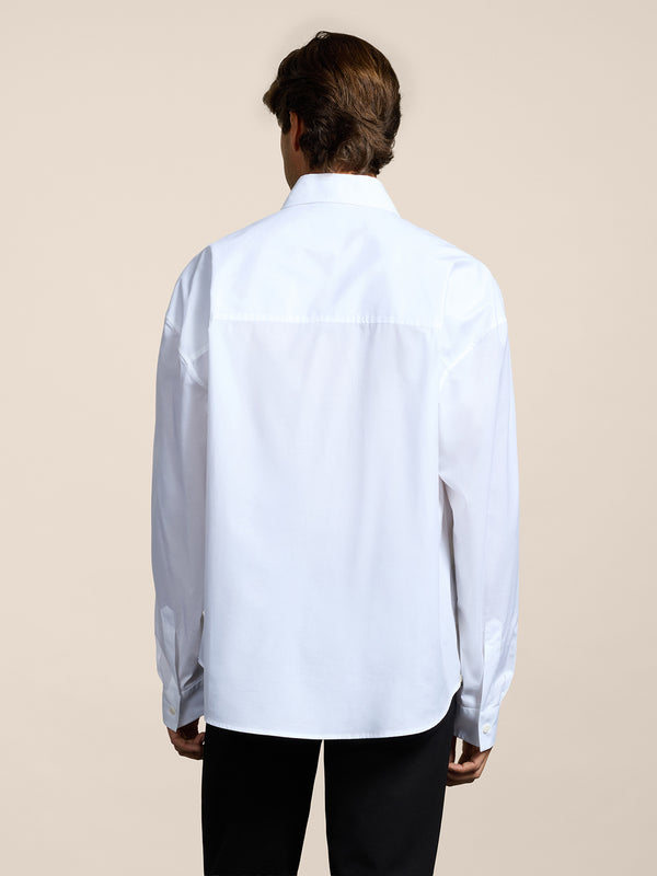 MEN'S SHIRT IN COTTON POPLIN OVER FIT WHITE COLOR - WHITE - Men′s Clothing  | Pence 1979
