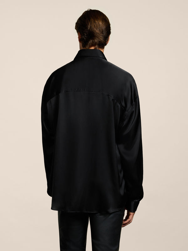 MEN'S REGULAR FIT VISCOSE SHIRT BLACK - BLACK - Men′s Clothing  | Pence 1979