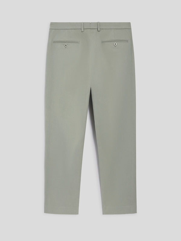 MEN'S CHINOS WITH ONE PLEAT REGULAR FIT IN COMFORT COTTON GREY  - GREY - Men′s Bottomwear | Pence 1979