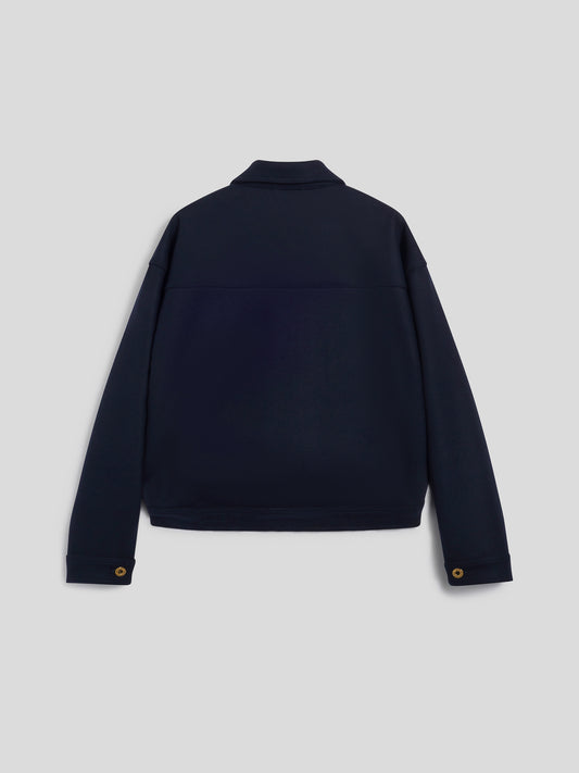 UNISEX OVER FIT WOOL CLOTH JACKET WITH ELASTIC HEM BLUE - BLUE - Men′s Clothing  | Pence 1979