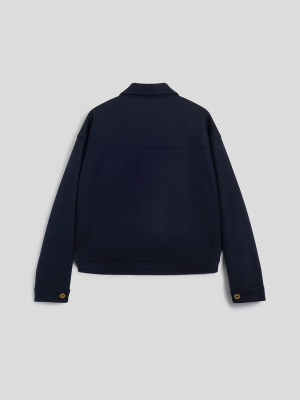 UNISEX OVER FIT WOOL CLOTH JACKET WITH ELASTIC HEM BLUE - BLUE - Men′s Clothing  | Pence 1979