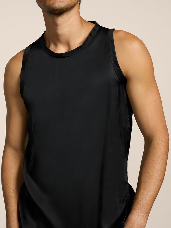 UNISEX RELAXED FIT VISCOSE TANK TOP BLACK - BLACK - Men′s Clothing  | Pence 1979