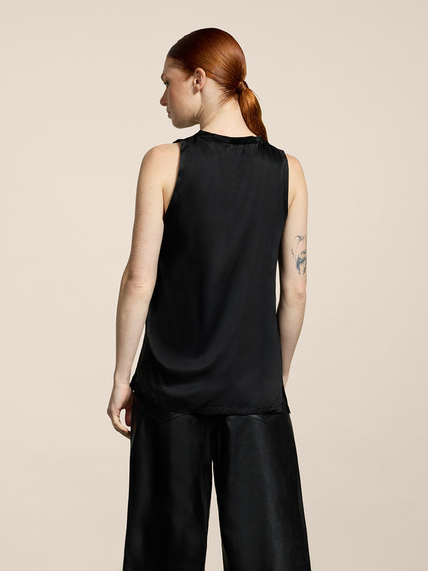 UNISEX RELAXED FIT VISCOSE TANK TOP BLACK - BLACK - Men′s Clothing  | Pence 1979