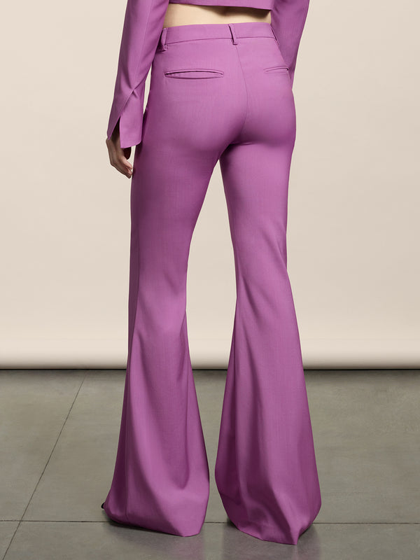 WOMEN'S FLARED PANT IN LIGHTWEIGHT WOOL PINK - PINK - Women′s Bottomwear | Pence 1979
