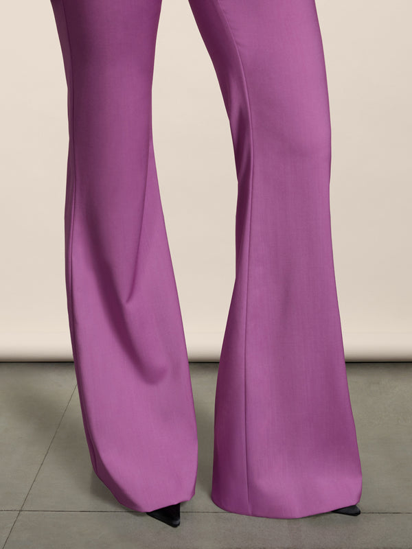 WOMEN'S FLARED PANT IN LIGHTWEIGHT WOOL PINK - PINK - Women′s Bottomwear | Pence 1979