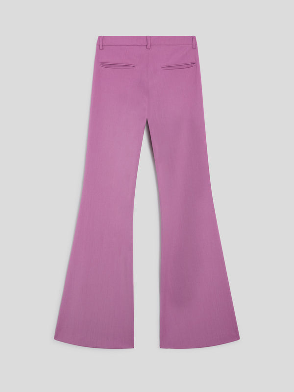 WOMEN'S FLARED PANT IN LIGHTWEIGHT WOOL PINK - PINK - Women′s Bottomwear | Pence 1979