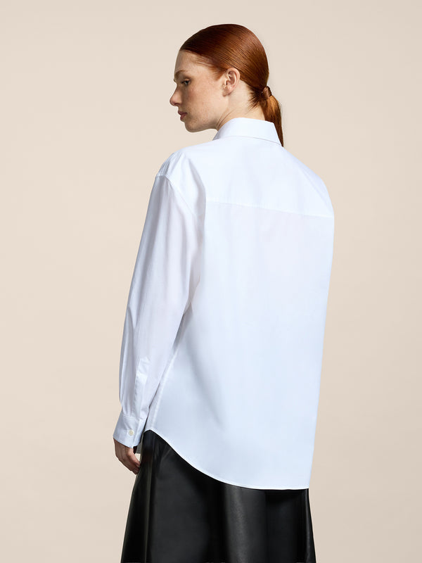 WOMEN'S OVER FIT COTTON POPLIN SHIRT WHITE - WHITE - Women′s Clothing | Pence 1979