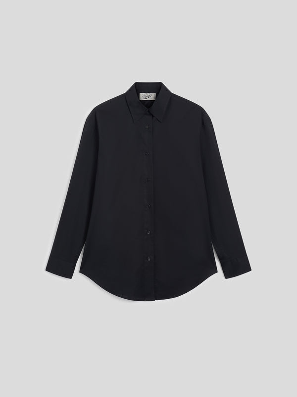 WOMEN'S OVER FIT COTTON POPLIN SHIRT BLACK - BLACK - Women′s Clothing | Pence 1979