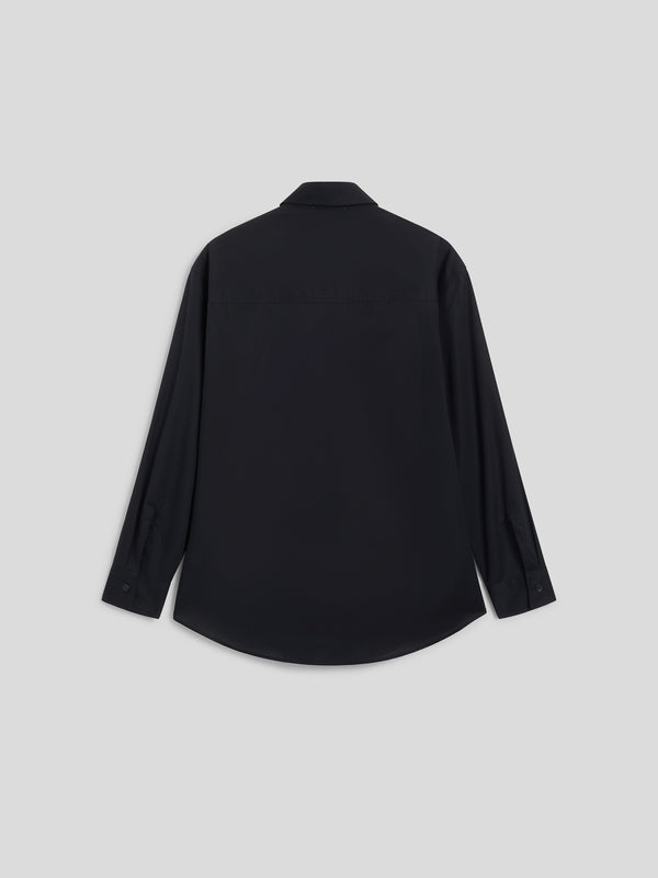 WOMEN'S OVER FIT COTTON POPLIN SHIRT BLACK - BLACK - Women′s Clothing | Pence 1979