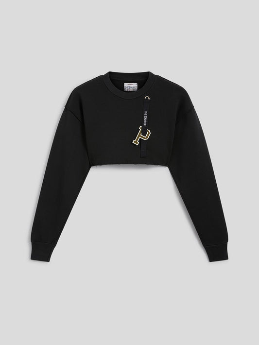 CROPPED SWEATSHIRT - BLACK - Archive | Pence 1979