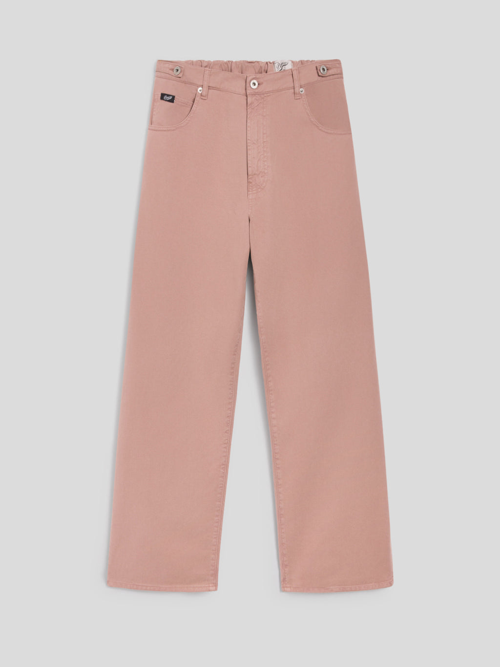 UNISEX RELAXED-FIT TROUSERS WITH ELASTIC WAISTBAND IN PINK TENCEL COTTON - DUSTY ROSE  - Men′s Bottomwear | Pence 1979