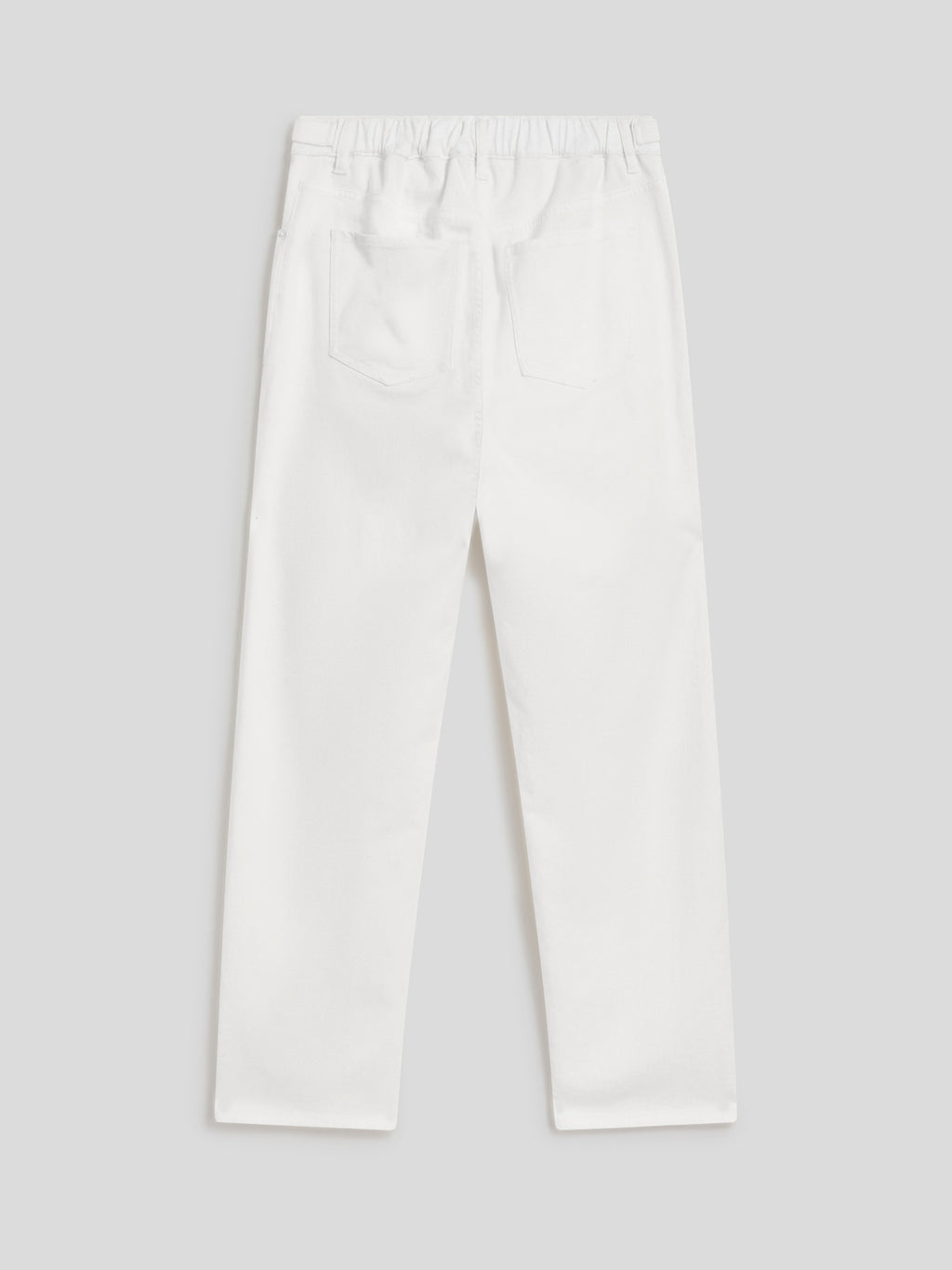 UNISEX RELAXED-FIT TROUSERS IN WHITE TENCEL COTTON WITH ELASTIC WAISTBAND - PURE WHITE - Check Active | Pence 1979