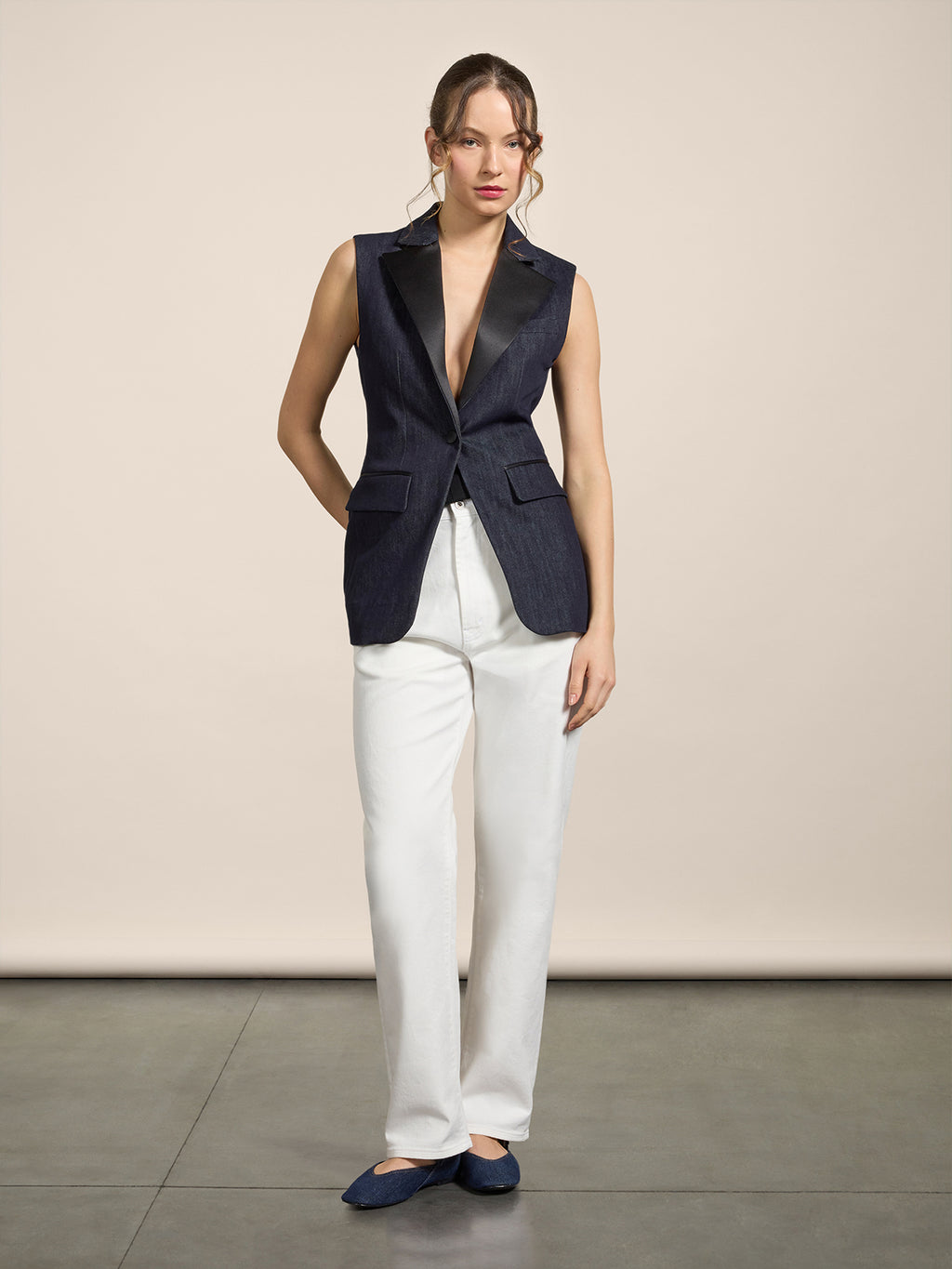 UNISEX RELAXED-FIT TROUSERS IN WHITE TENCEL COTTON WITH ELASTIC WAISTBAND - PURE WHITE - Check Active | Pence 1979