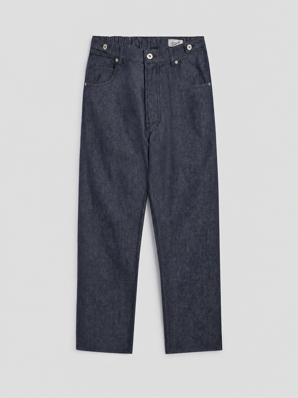 RELAXED FIT SPICY BLUE DENIM FIVE POCKETS WITH ELASTIC WAISTBAND - SPICY BLUE - Check Active | Pence 1979