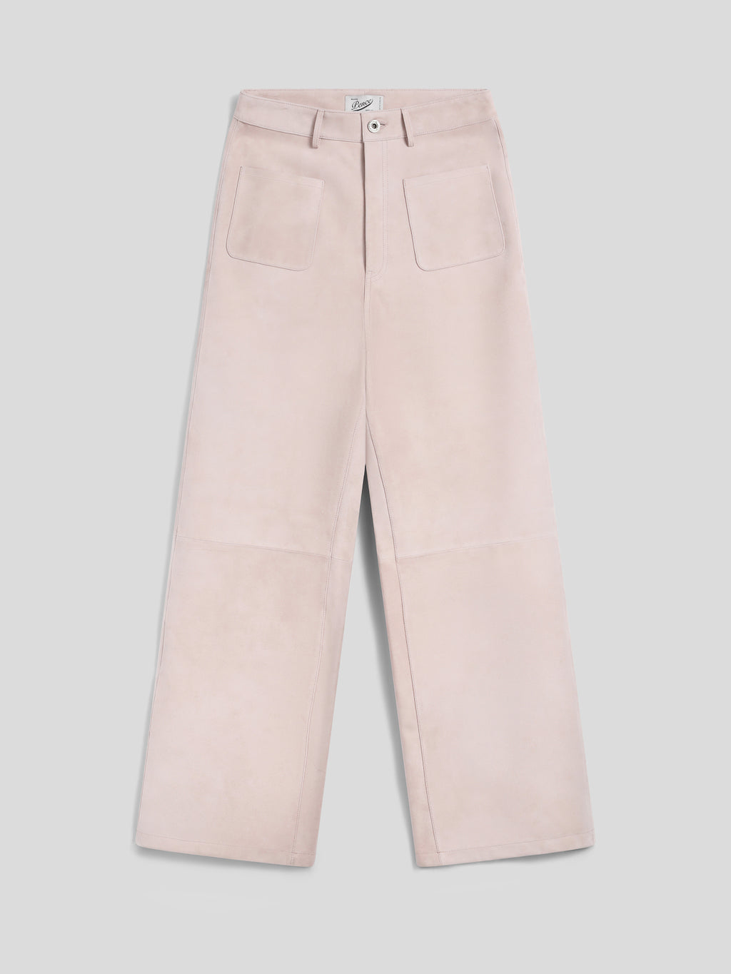 REGULAR-FIT HIGH-WAISTED TROUSERS IN PINK SUEDE - DUSTY ROSE - Check Active | Pence 1979