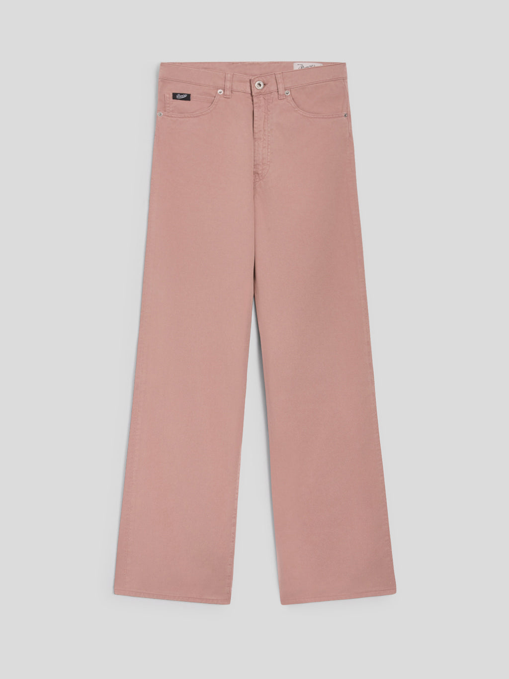 REGULAR FIT HIGH WAIST TROUSERS IN PINK TENCEL COTTON - DUSTY ROSE  - promo code | Pence 1979
