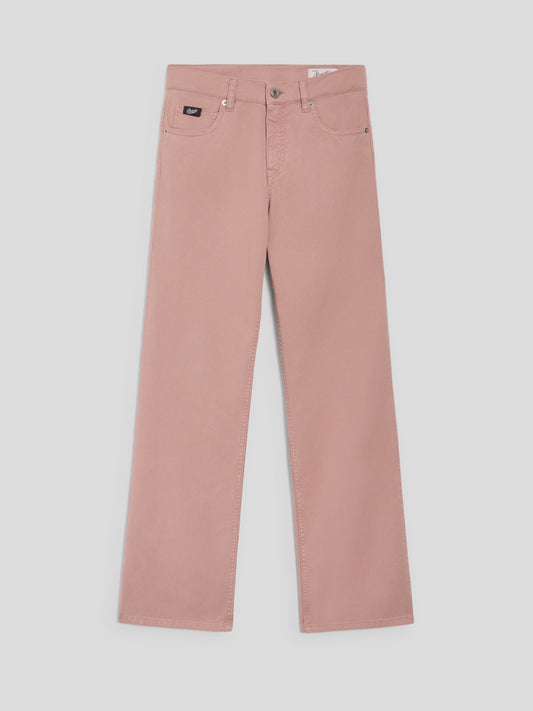 REGULAR-FIT TROUSERS IN PINK TENCEL COTTON - DUSTY ROSE  - Check Active | Pence 1979