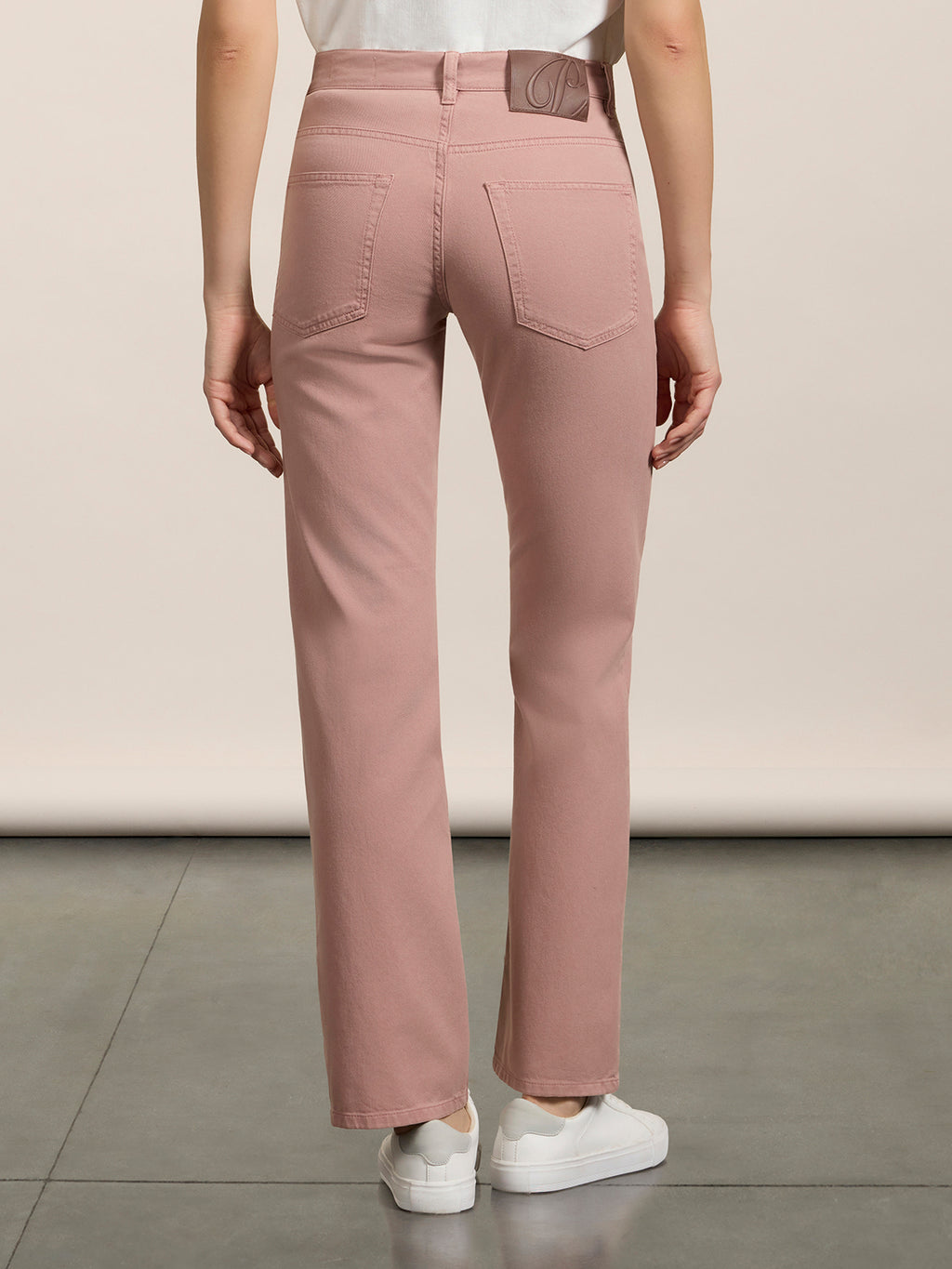 REGULAR-FIT TROUSERS IN PINK TENCEL COTTON - DUSTY ROSE  - Check Active | Pence 1979