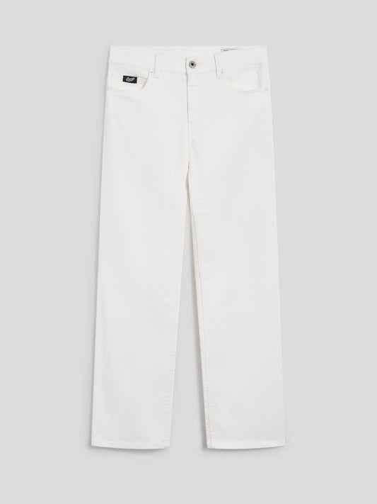 REGULAR-FIT TROUSERS IN WHITE DENIM - PURE WHITE - promo code | Pence 1979