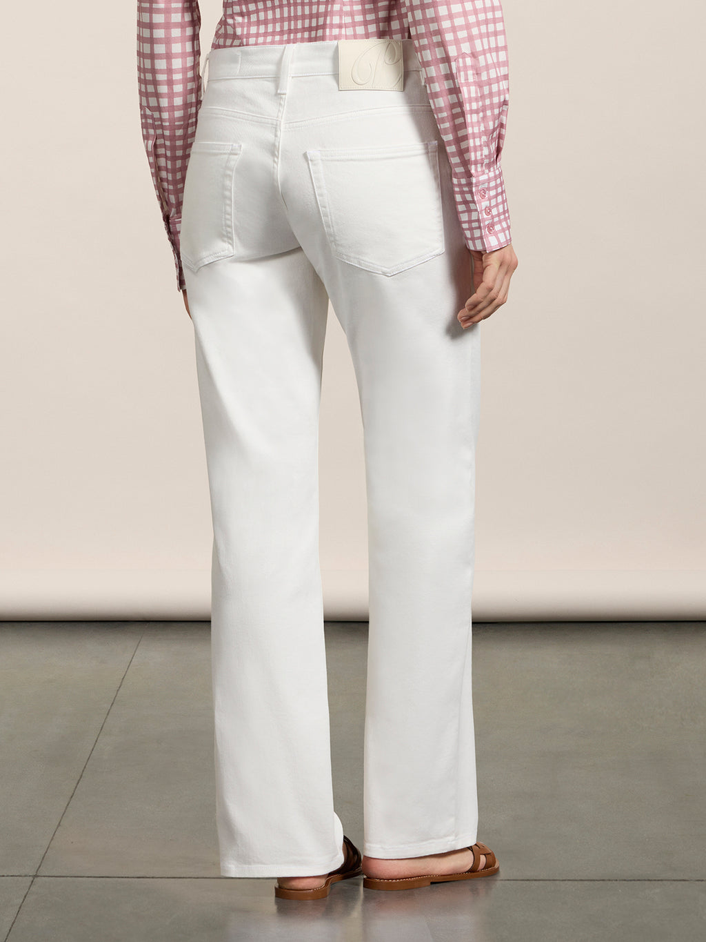 REGULAR-FIT TROUSERS IN WHITE DENIM - PURE WHITE - Check Active | Pence 1979