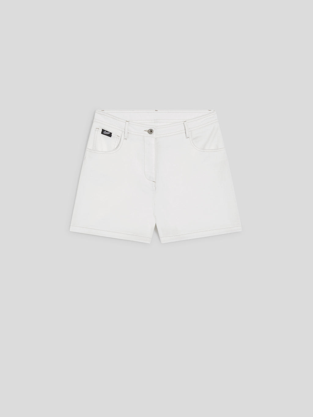 REGULAR-FIT SHORTS IN WHITE COTTON - PURE WHITE - Check Active | Pence 1979