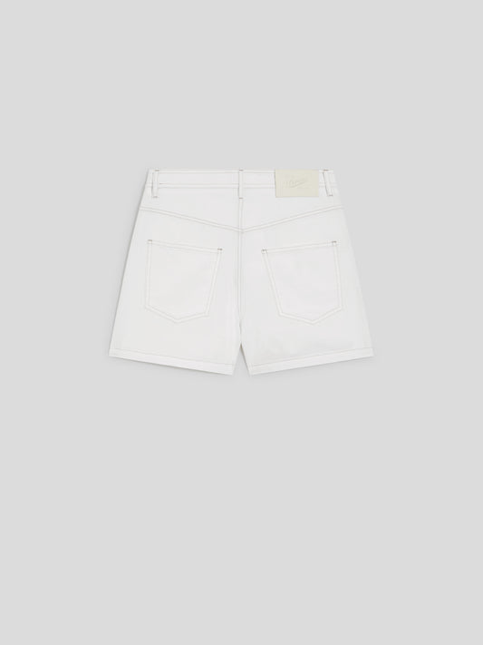 REGULAR-FIT SHORTS IN WHITE COTTON - PURE WHITE - promo code | Pence 1979