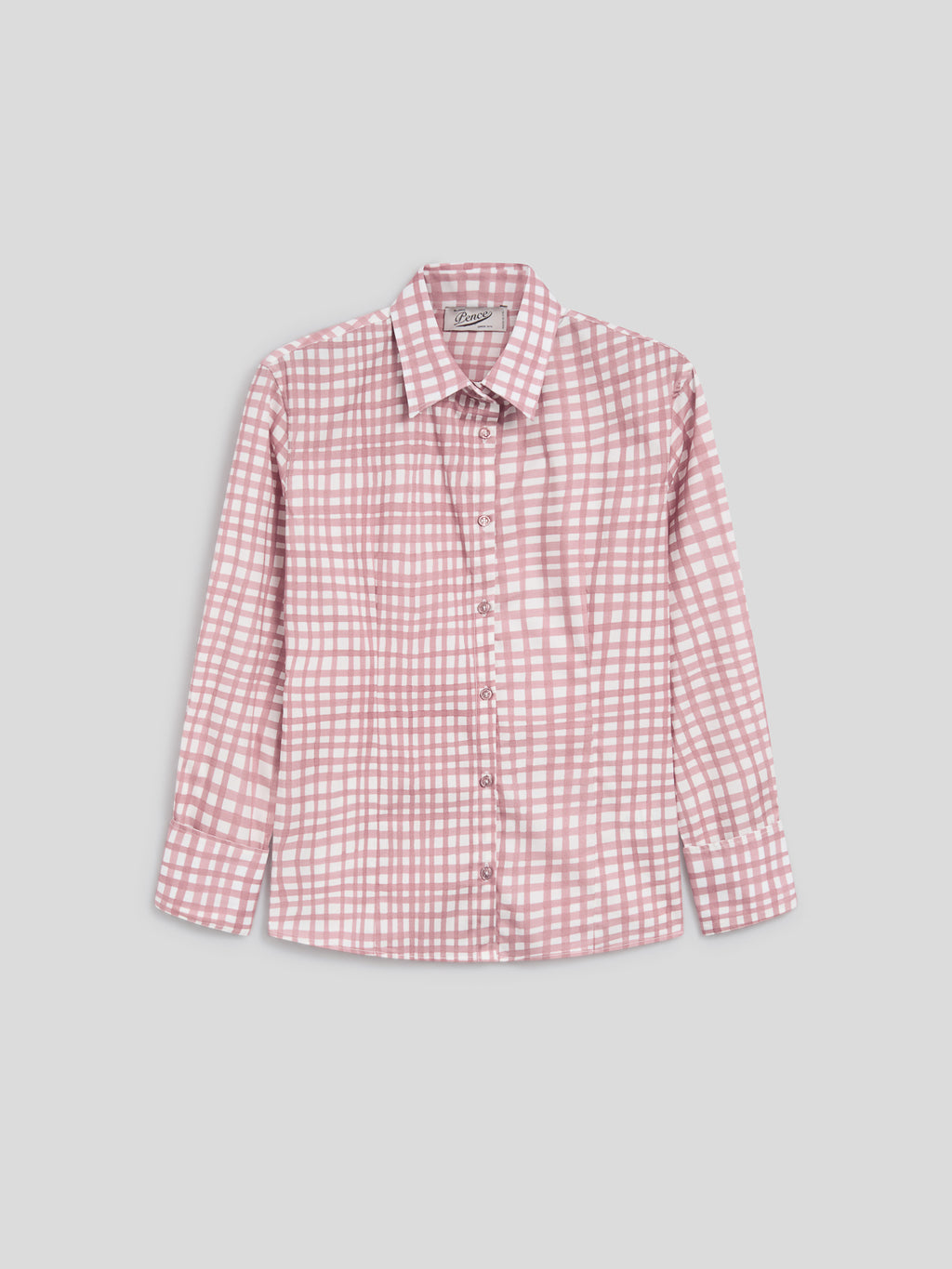 SLIM-FIT SHIRT IN PINK VICHY - DUSTY ROSE VICHY - Check Active | Pence 1979