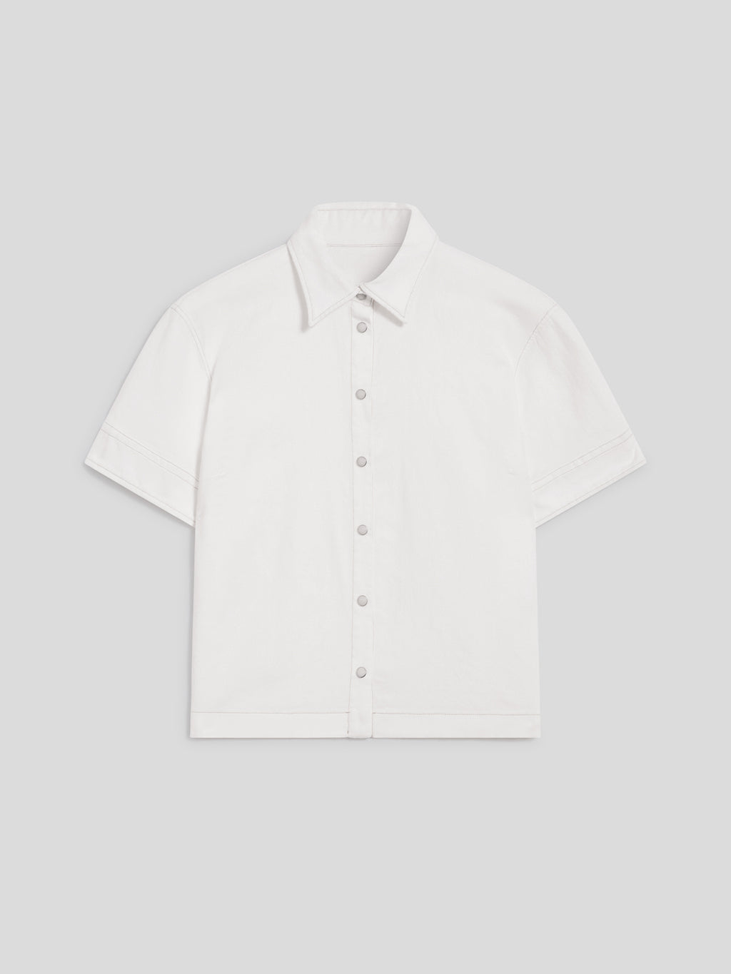SHORT-SLEEVED SHIRT REGUALAR FIT IN WHITE COTTON - PURE WHITE - Check Active | Pence 1979
