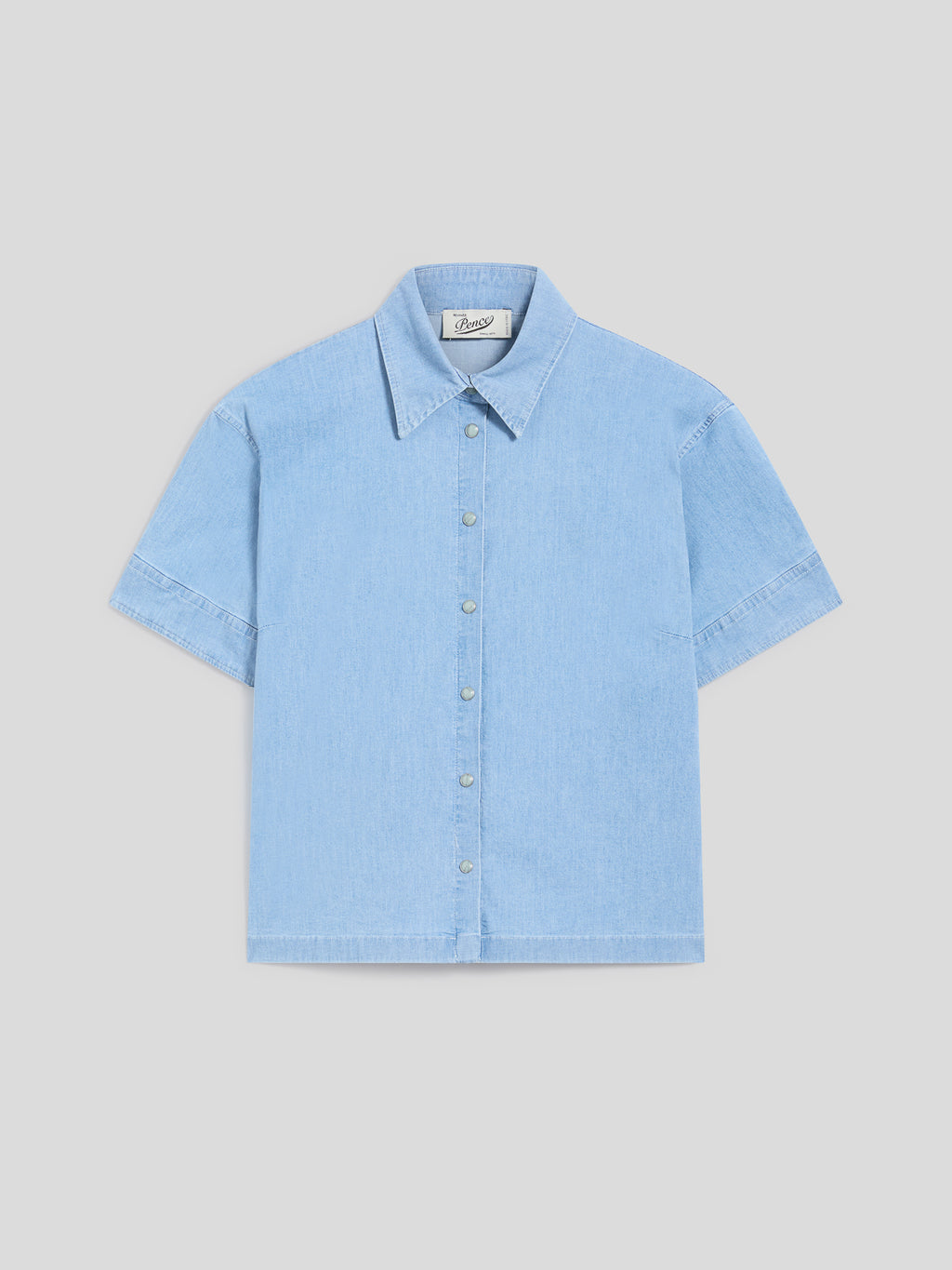REGULAR-FIT SHIRT IN MEDIUM-LIGHT BLUE STRETCH COTTON - MEDIUM LIGHT BLUE  - Check Active | Pence 1979