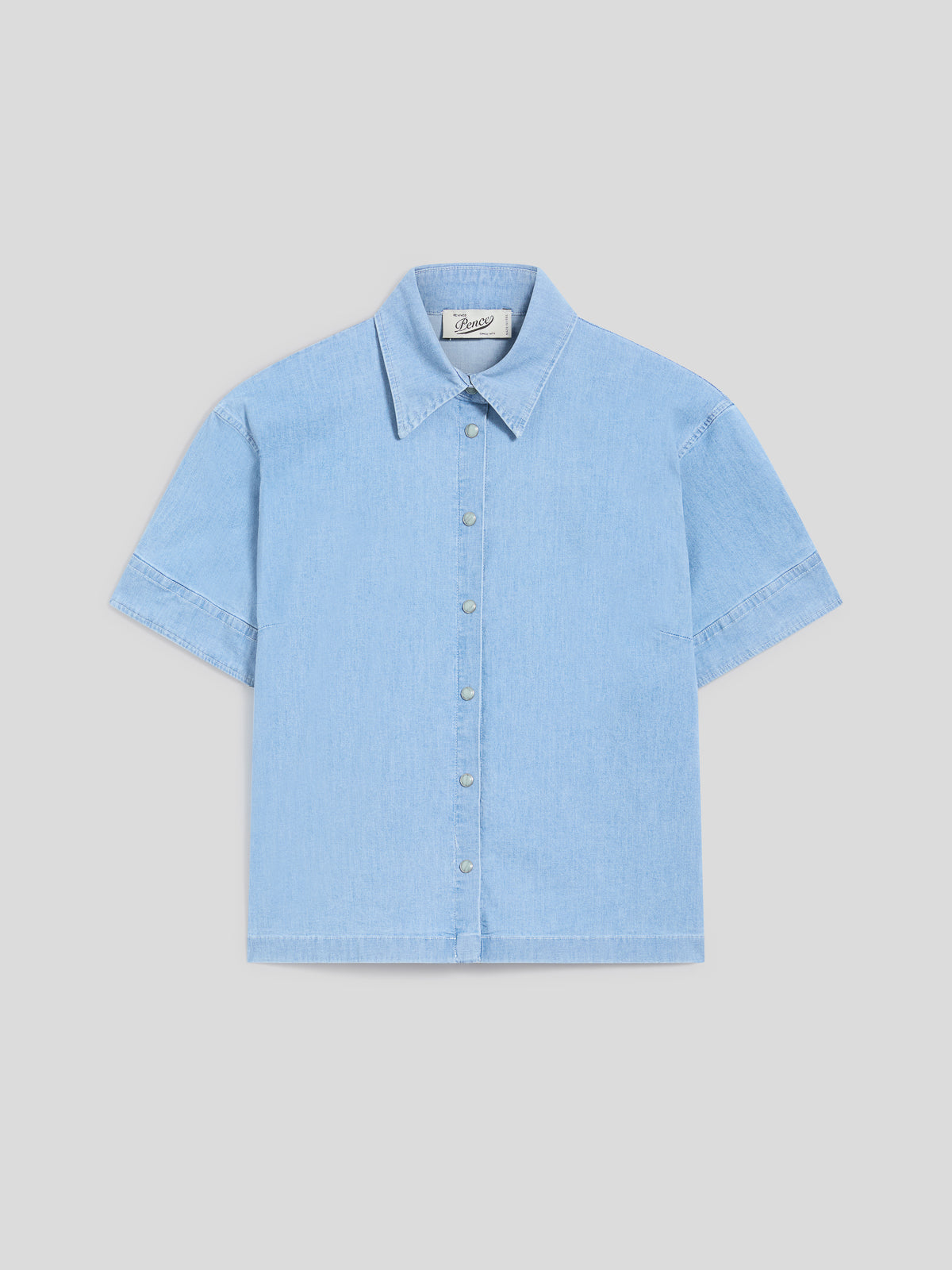 REGULAR-FIT SHIRT IN MEDIUM-LIGHT BLUE STRETCH COTTON