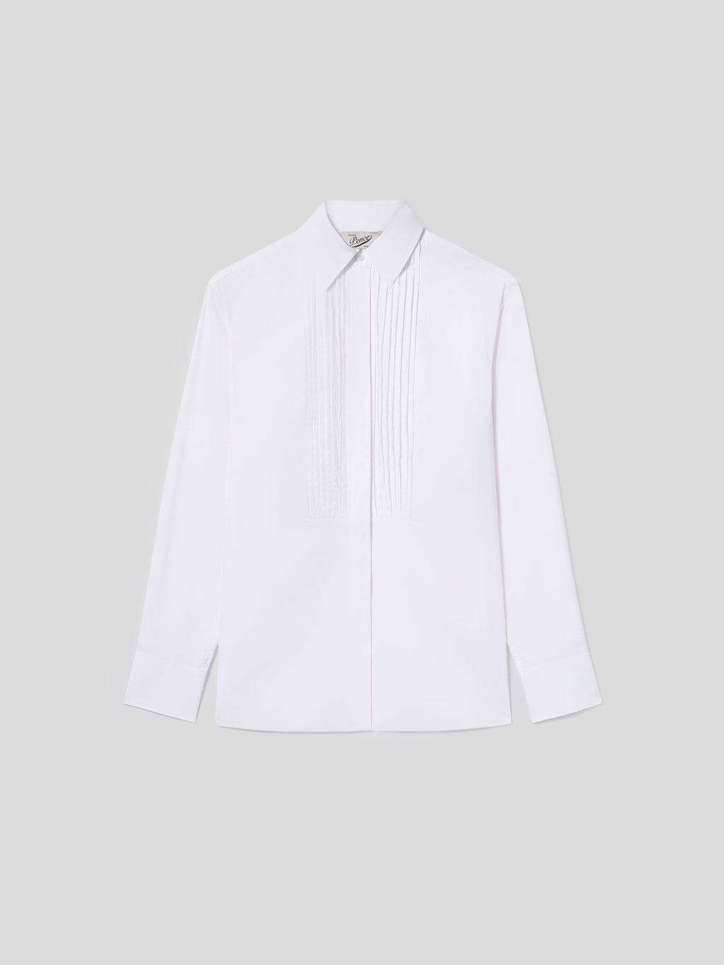 REGULAR-FIT SHIRT IN WHITE COTTON WITH PLASTRON TUXEDO - OPTICAL WHITE - promo code | Pence 1979