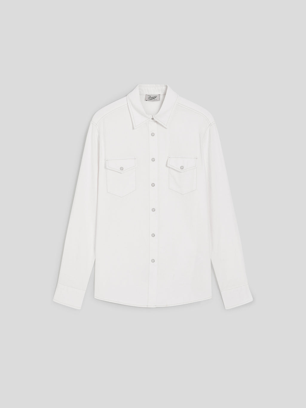 REGULAR-FIT SHIRT IN WHITE COTTON WITH FLAP POCKETS - PURE WHITE - Check Active | Pence 1979