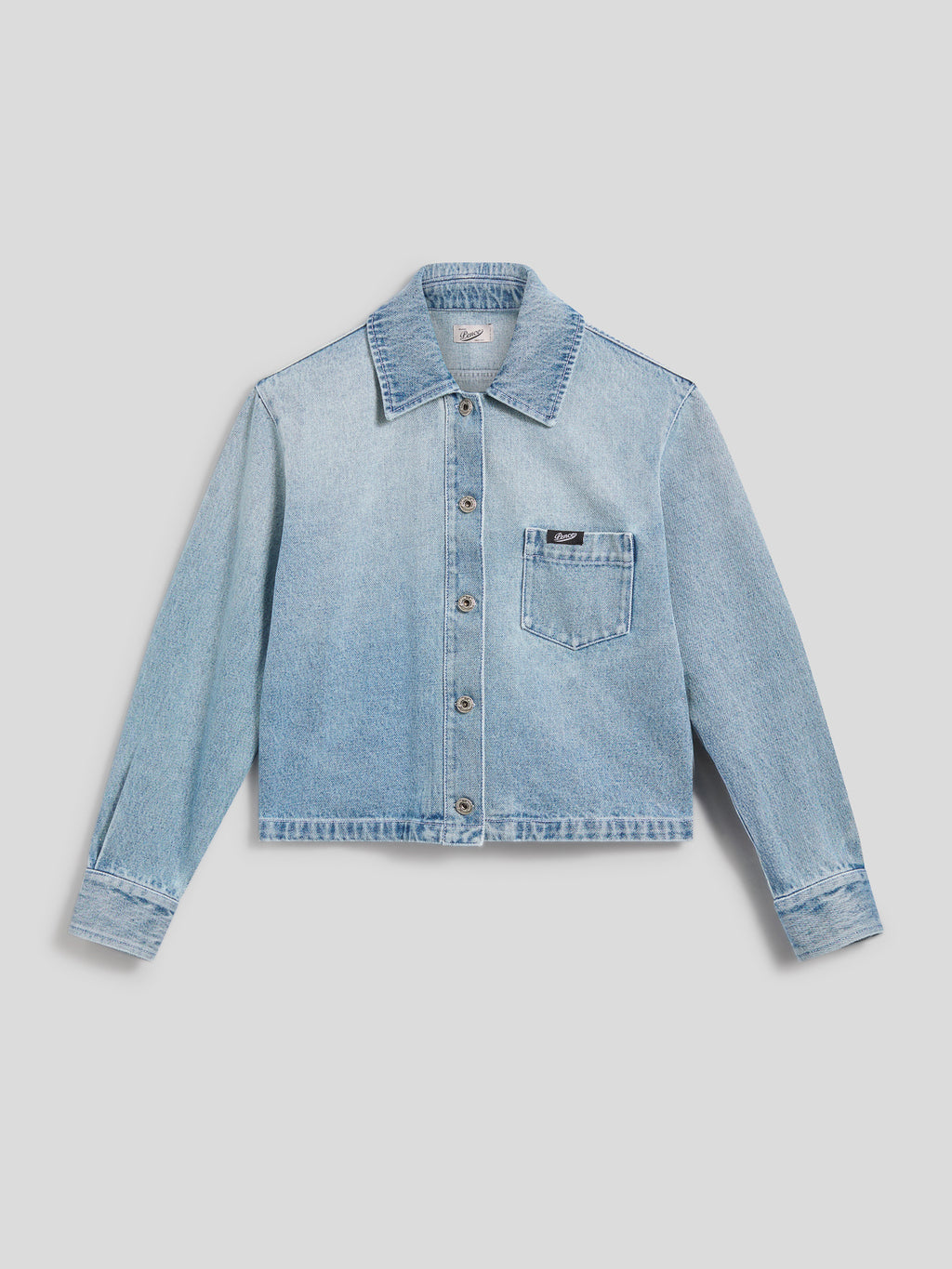BOXY REGULAR-FIT OVERSHIRT IN LIGHT BLUE COTTON WITH POCKET - LIGHT BLUE  - promo code | Pence 1979