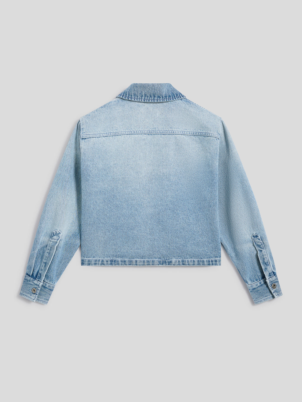 BOXY REGULAR-FIT OVERSHIRT IN LIGHT BLUE COTTON WITH POCKET - LIGHT BLUE  - promo code | Pence 1979