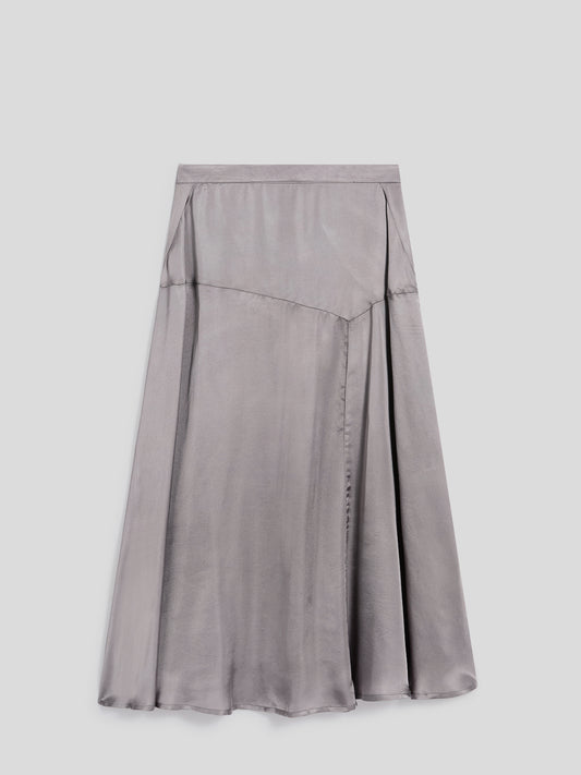 LONG REGULAR FIT SKIRT ASYMMETRICAL CUT IN VISCOSE COLOR GRAY - COSMIC GREY - promo code | Pence 1979