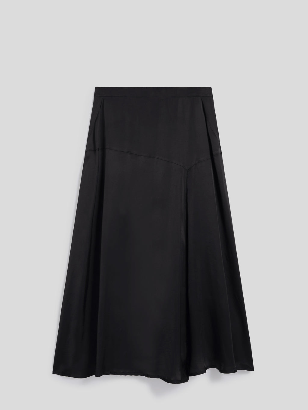 LONG REGULAR FIT SKIRT WITH ASYMMETRICAL CUT IN VISCOSE COLOR BLACK - DEEP BLACK - Check Active | Pence 1979