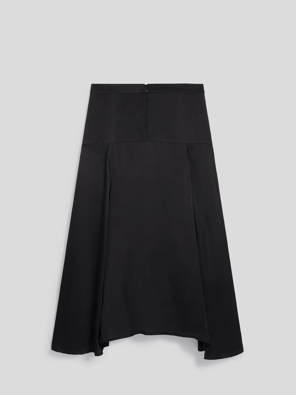 LONG REGULAR FIT SKIRT WITH ASYMMETRICAL CUT IN VISCOSE COLOR BLACK - DEEP BLACK - Check Active | Pence 1979