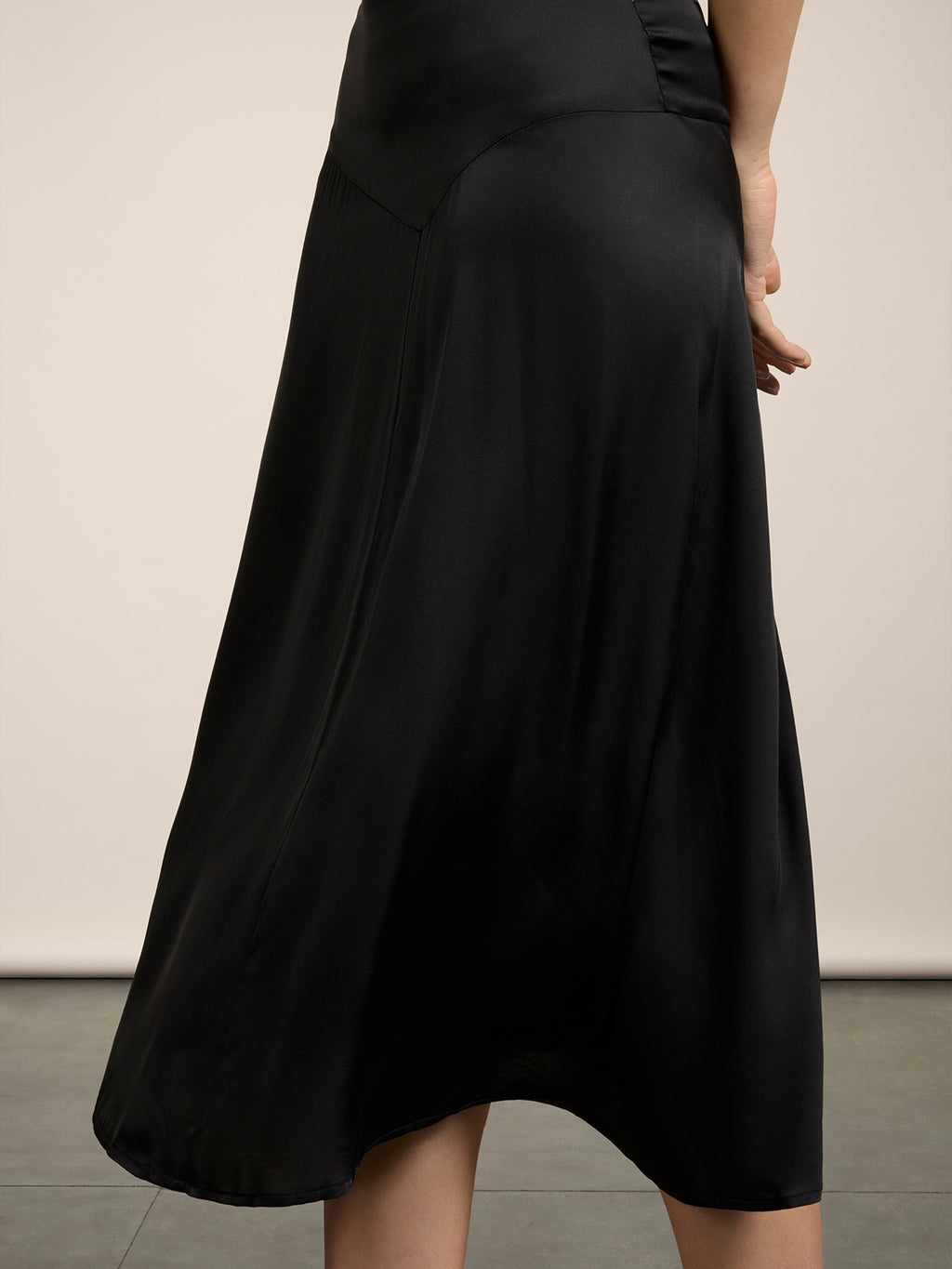 LONG REGULAR FIT SKIRT WITH ASYMMETRICAL CUT IN VISCOSE COLOR BLACK - DEEP BLACK - Check Active | Pence 1979