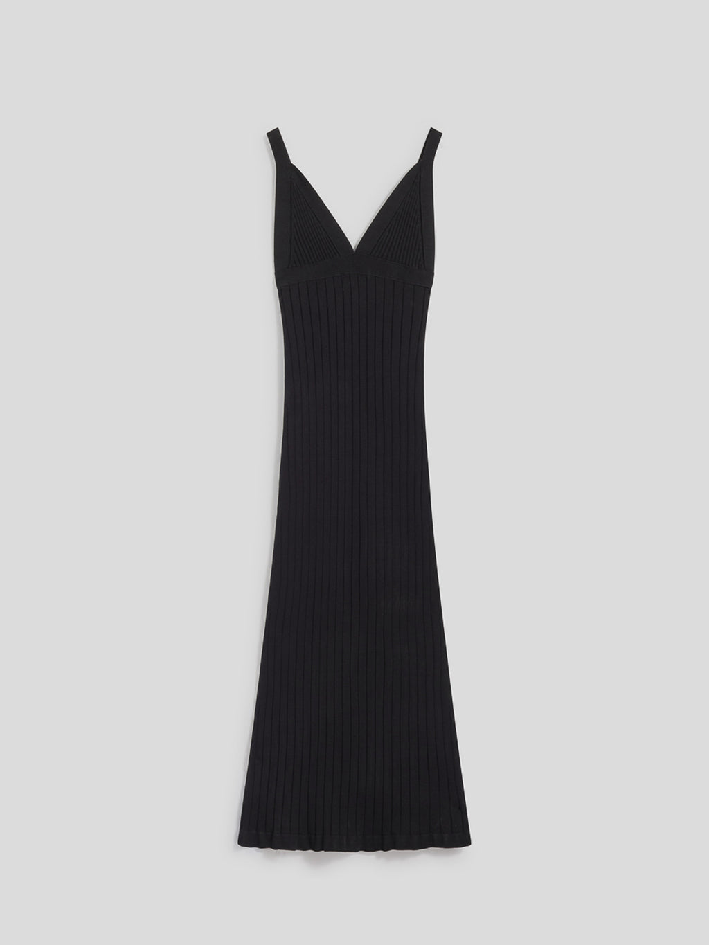 LONG BLACK SLEEVELESS DRESS IN RIBBED VISCOSE KNIT - BLACK - Check Active | Pence 1979