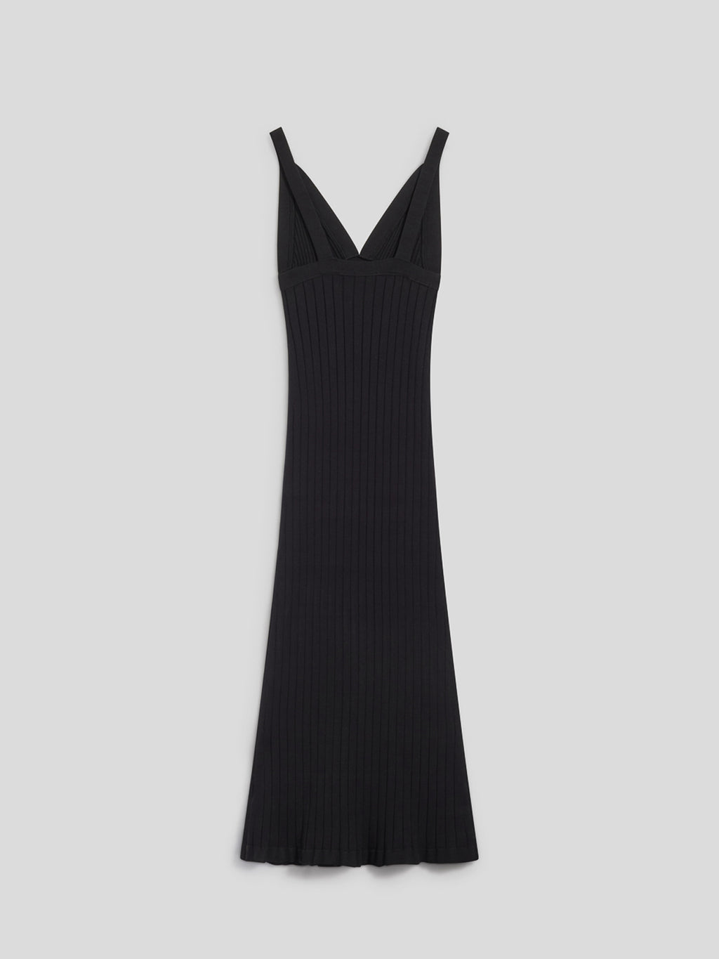 LONG BLACK SLEEVELESS DRESS IN RIBBED VISCOSE KNIT - BLACK - Check Active | Pence 1979