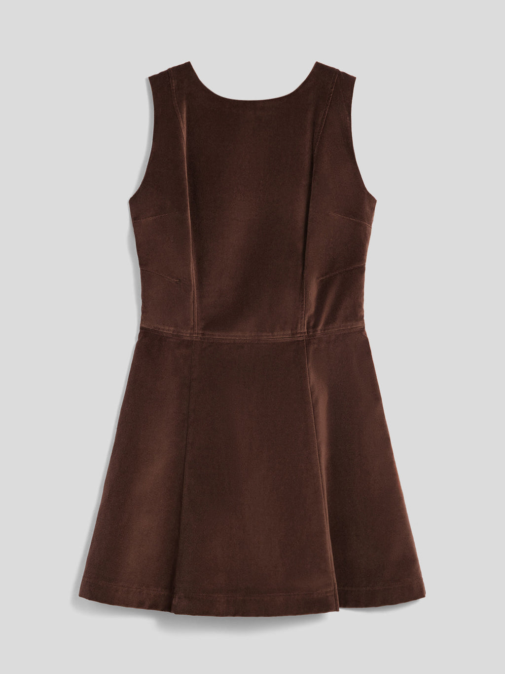 REGULAR FIT SHORT COFFEE VELVET DRESS WITH FLARED SKIRT - COFFEE - Check Active | Pence 1979