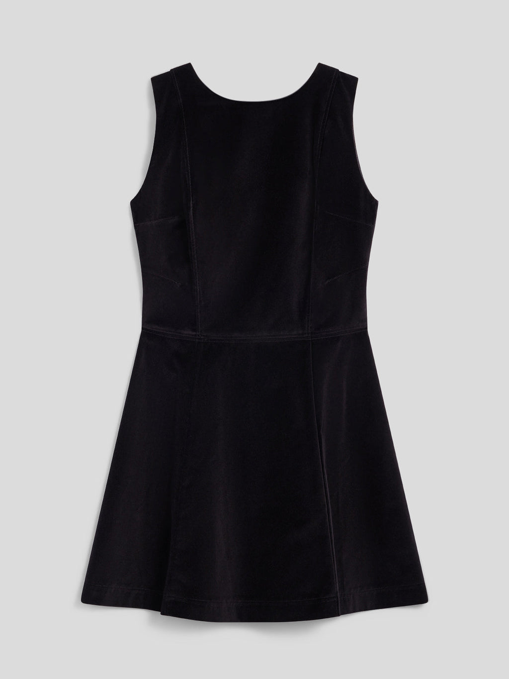 REGULAR FIT SHORT BLACK VELVET DRESS WITH FLARED SKIRT - BLACK - Check Active | Pence 1979