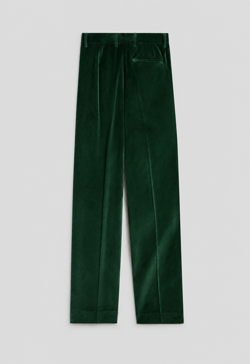 WIDE FOREST VELVET TROUSERS WITH FRONT-HIP POCKETS - FOREST - Check Active | Pence 1979