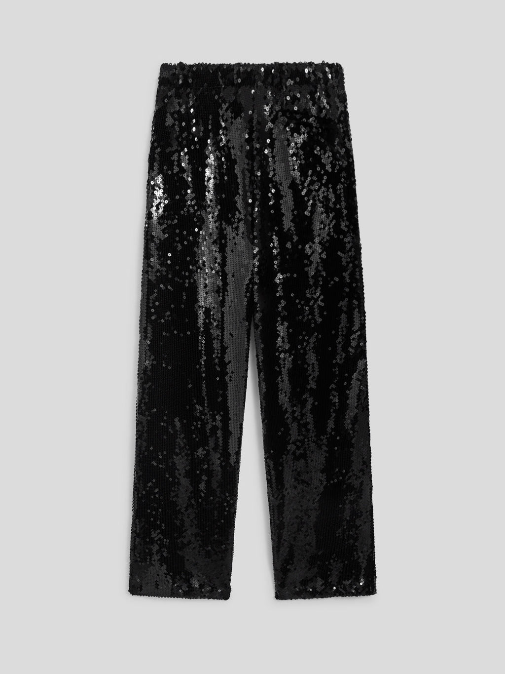 WIDE BLACK PAILLETTES TROUSERS WITH FRONT-HIP POCKETS - BLACK - Check Active | Pence 1979