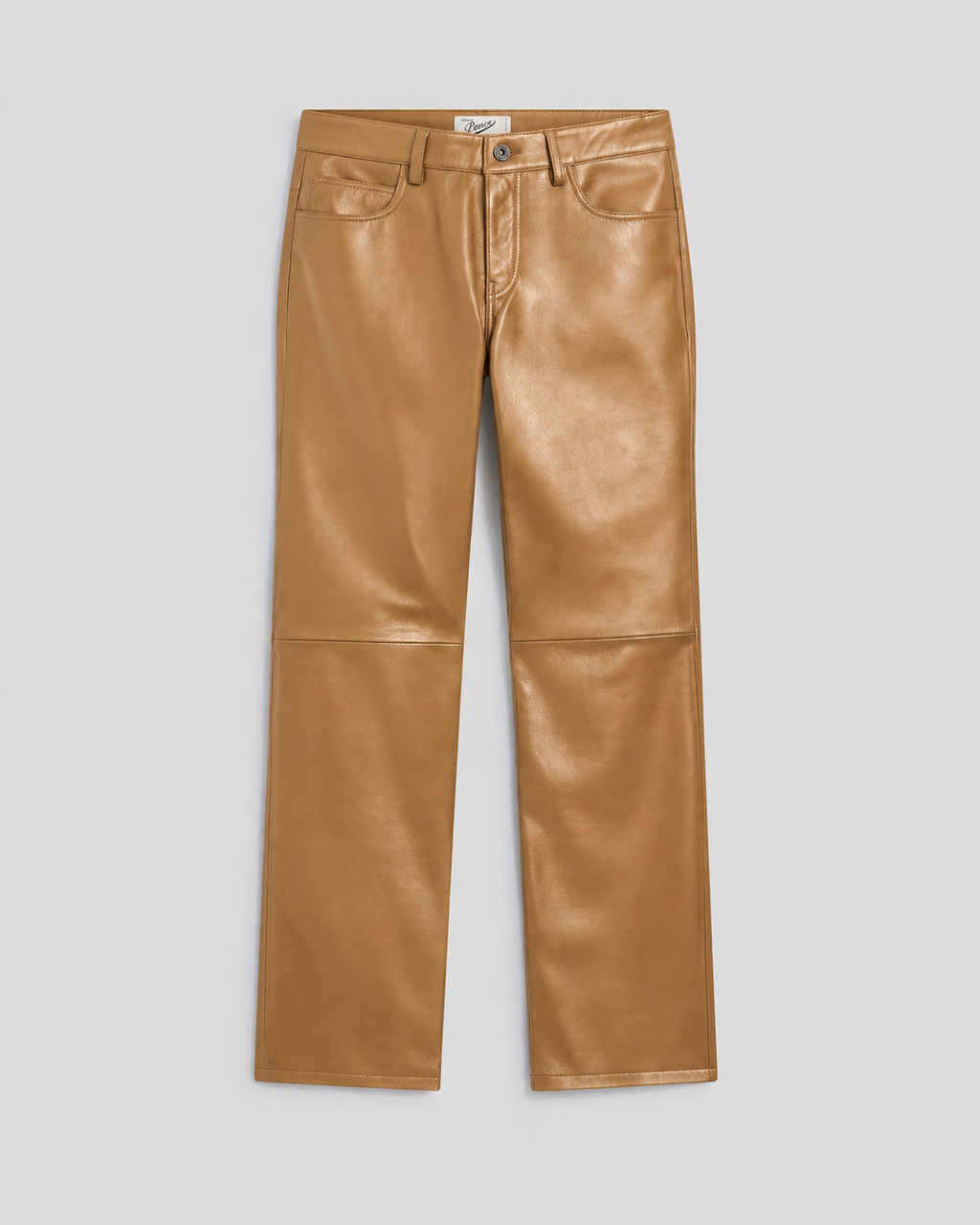 REGULAR FIT CARAMEL LEATHER FIVE POCKET PANTS - CARAMEL - Capi in Pelle Donna | Pence 1979