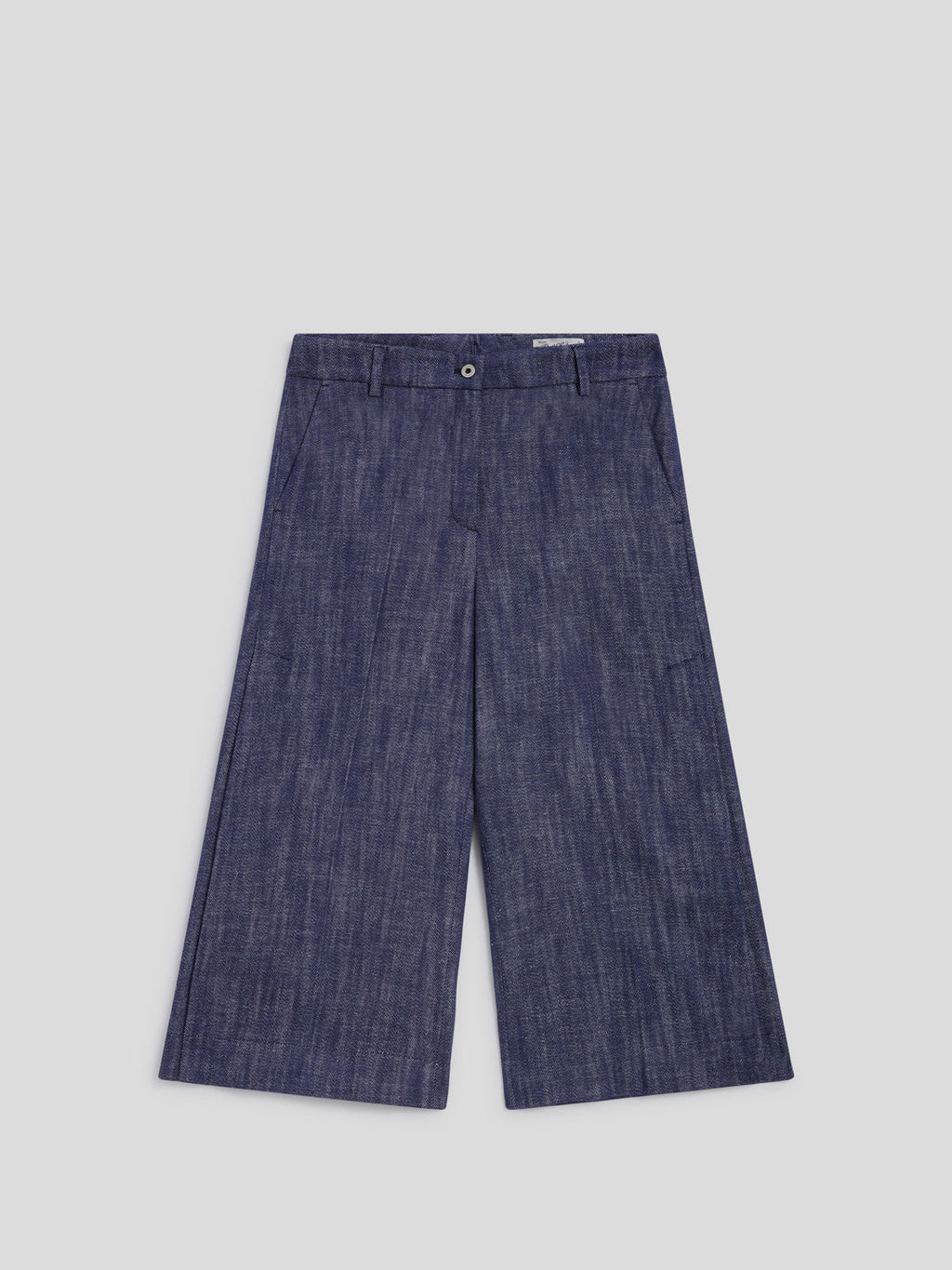 LOOSE FIT SPICY BLUE DENIM BERMUDA SHORTS WITH SIDE BUTTON OPENINGS - SPICY BLUE - Check Active | Pence 1979