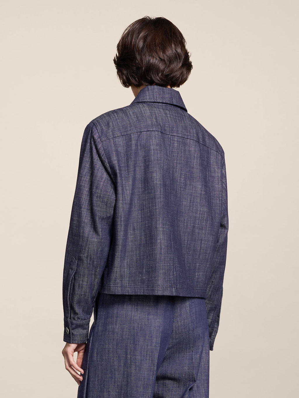 REGULAR FIT DENIM OVERSHIRT WITH POCKETS SPICY BLUE - SPICY BLUE - Check Active | Pence 1979
