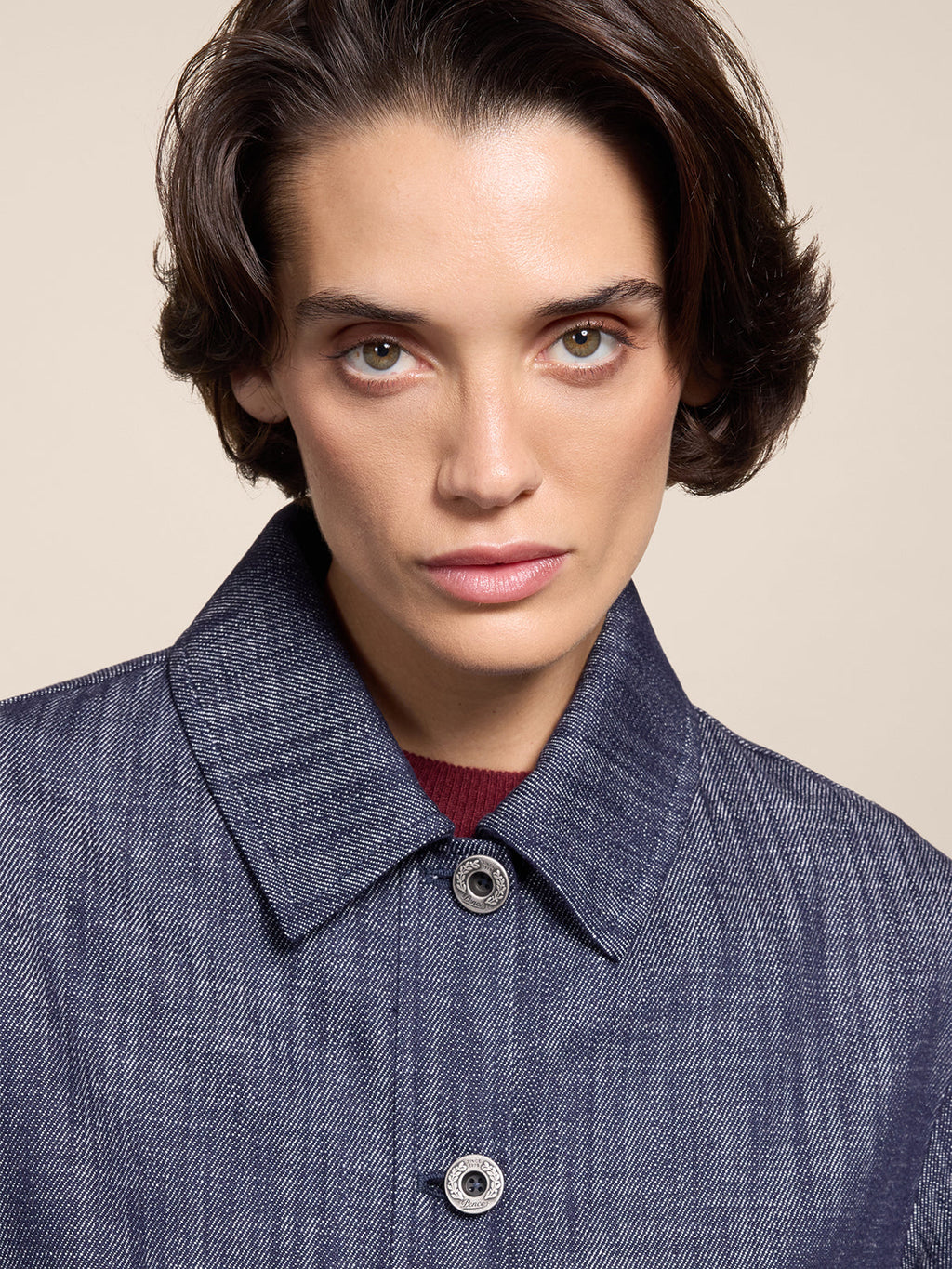 REGULAR FIT DENIM OVERSHIRT WITH POCKETS SPICY BLUE - SPICY BLUE - Check Active | Pence 1979