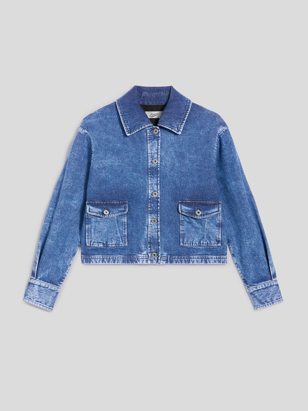 REGULAR FIT DENIM OVERSHIRT WITH POCKETS MARBLE BLUE - MARBLE BLUE - Check Active | Pence 1979
